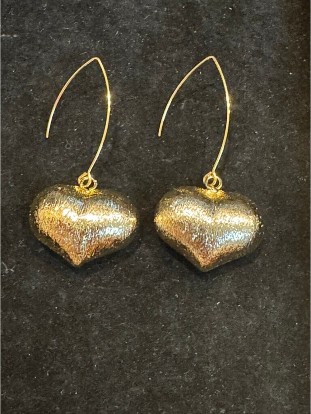 Gold Heart Drop Earrings